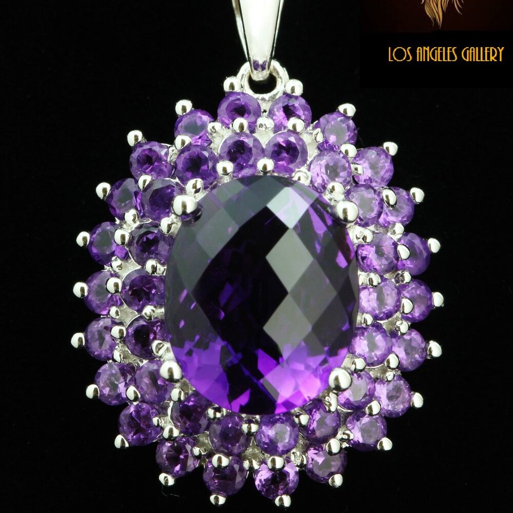 $3950 / NEW / EFFY / Fancy Purple Amethyst Necklace / 14K Gold